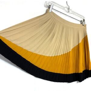 Bar III Colorblock Pleated Mini Skirt Small Asymmetrical Dancer Lined Academia‎